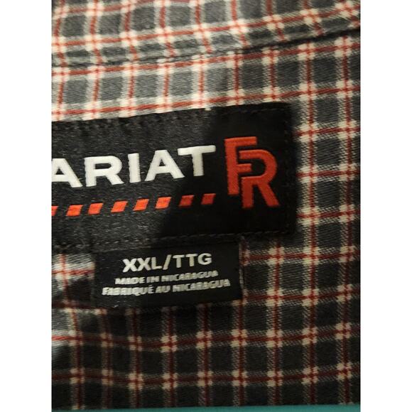 Ariat Men Red Green Plaid Long Sleeve Button-Up Shirt XXl - Picture 3 of 8